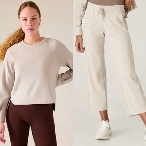 Athleta Seasoft Abalone Sweatshirt And Pants Set